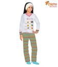Chicita White-Multicolor Night Suit For Kids