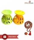 Divine Miracles Green & Yellow Oil Burner Set