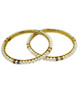 Kalai Fabulous Gold Plated Pearl Bangles DSNBG17-24