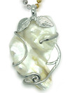 OPS. Beautiful Silver Alloy Pearl Pendant DSNP63-C