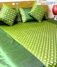 Dekor World Five Piece Circle Green Bed Sheet Set