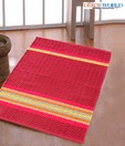 Dekor World Woven Zigzag & Stripes Pattern Red Rug