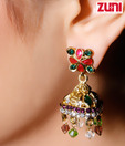 Zuni Maroon & Golden Traditional Earrings with Free Earrings