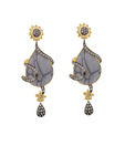 Styleos Long Studded Grey Earrings
