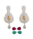 Styleos White-n-Peach Fantasy Earrings