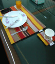 Elysia Set Of Twelve Bright Beige Table Linen With Coaster