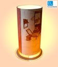 ExclusiveLane Handpainted Cylindrical Table Lamp