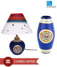 ExclusiveLane Blue Dholak Vase & Matki Lamp Combo