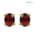 Johareez Oval Shaped Genuine Garnet Studs