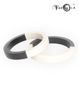 Favola Classic White & Black Wooden Bangle