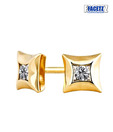 Facetz Stunning Gold Finish Diamond Earrings