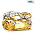 Facetz Enticing Two-Tone Diamond Gold Ring
