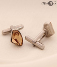 Favola Light Brown Crystal Cufflinks