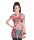 Frolic Red & Pink Tunic Top