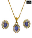 Piebee Sapphire Pendant Set With Earrings
