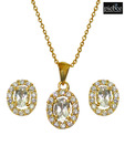 Piebee White Topaz Pendant Set With Earrings