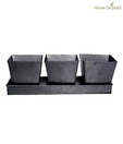 Home Orchard Classy Grey Planter Set With Tray