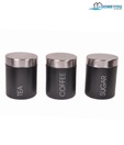 Home & You Shining Black Canister Set - 3 Pcs