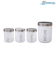 Home & You Matte White Canister Set - 4 Pcs