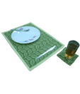 Elysia Set of Twelve Green Leaf-patterned Placemats & Coasters