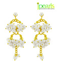 Jpearls Gorgeous Jhumka Style White Earrings