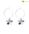 Opaleena Multicoloured Crystal Floral Earrings
