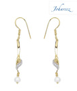 Johareez Sleek Pearl & CZ Studded Earrings