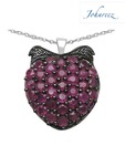 Johareez Ruby Heart Pendant with Free Studs