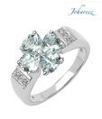 Johareez Aquamarine & White Topaz Ring