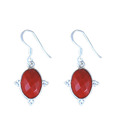 Indian Silver Pretty Red Onyx Earrings