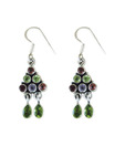 Indian Silver Multi-hue Crystal Earrings