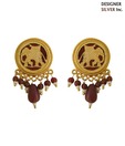 Designer Silver Elephant Design Thewa Earrings