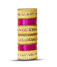 Aadya Set Of Pink & Golden Lac Bangles