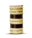 Aadya Set Of Brown & Golden Lac Bangles