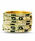 Aadya Exquisite Set Of Green Lac Bangles