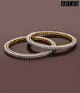Artan Striking Pair of CZ Adorned Bangles