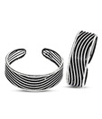 Revlis Sterling Silver Curvy Line Pattern Toe Ring