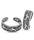 Revlis Sterling Silver Dolphin Engraved Toe Ring