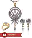 Blossomia Glorious AD Studded Pendant Set