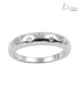 Silvera CZ Studded Sterling Silver Radiant Band Ring