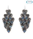 Vendee Blue Stone Leaf Earrings