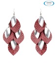 Vendee Red & Silver Leaf Earrings