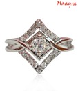 Maayra Silver AD Studded Ring