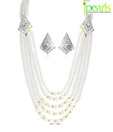 Jpearls Entrancing Pearl Adorned Necklace Set