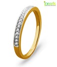 Mi Pearls Diamond Studded Exquisite Gold Ring