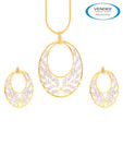 Vendee CZ Studded Trendy Pendant Set