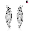 Kiara AD Studded Glossy Silver Earrings