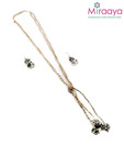 Miraaya Golden Metal Pipes Necklace Set