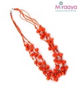 Miraaya Striking Orange Bead Neckpiece