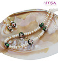 Nisa Pearls Beautiful Enamel Plated Pearl Beads Necklace Set